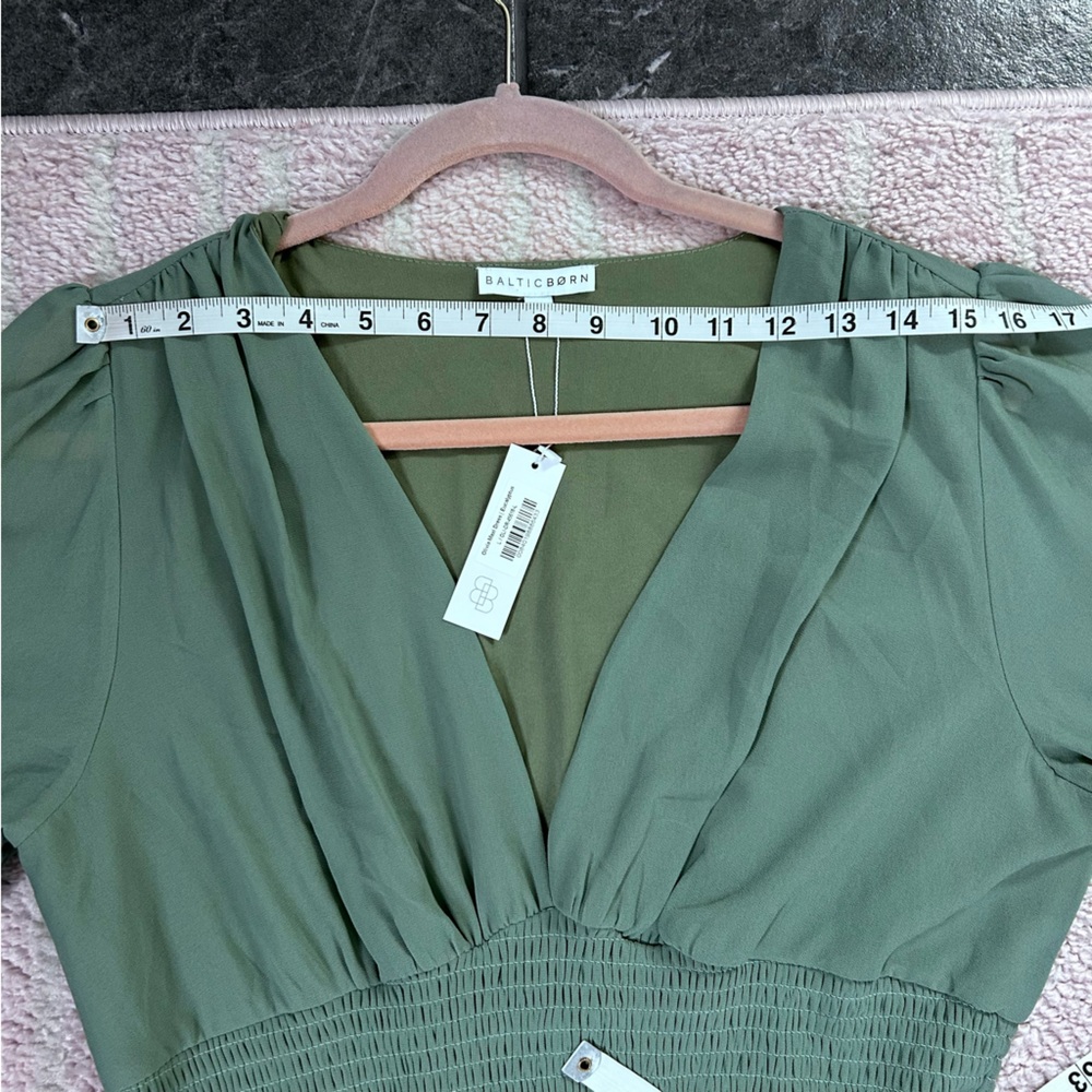 NWT Baltic Born Olivia Maxi Dress Eucalyptus Green Long Sleeve Size Large - Picture 7 of 12